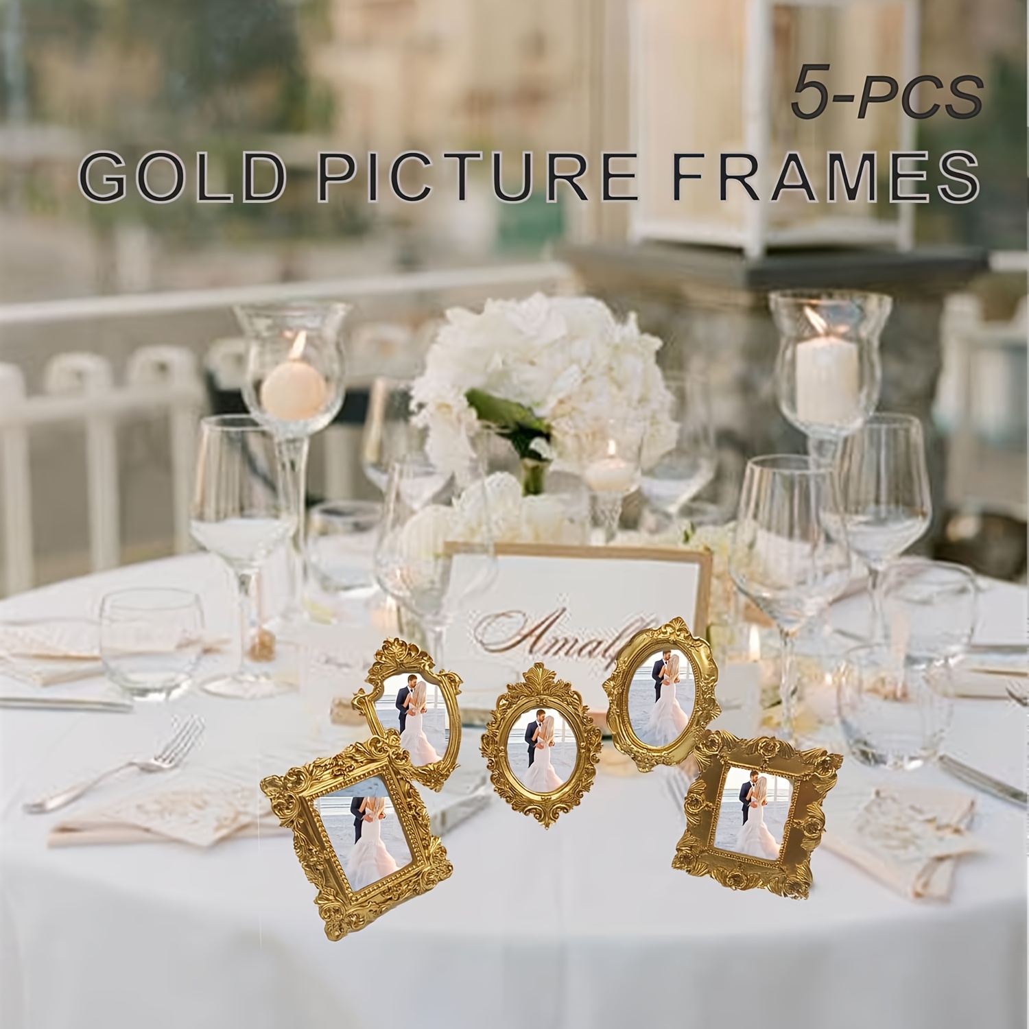 5pcs photo frames baroque ornate resin oval Temu United Arab