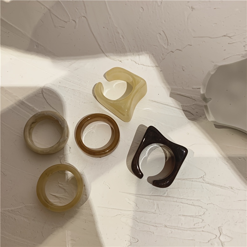 E-shop 5 Stk. gestapelter Ring im böhmischen Retro-Stil, europäische amerikanische minimalistische Persönlichkeit, stapelbarer Ring geeignet für
