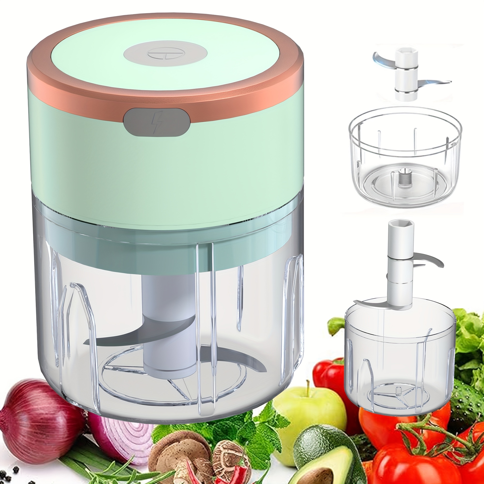 meat grinder vegetable chopper electric garlic chopper usb rechargeable mini chopper powerful small food processor blender for vegetables wireless food chopper for ginger chili fruit meat etc 250ml Product details 0