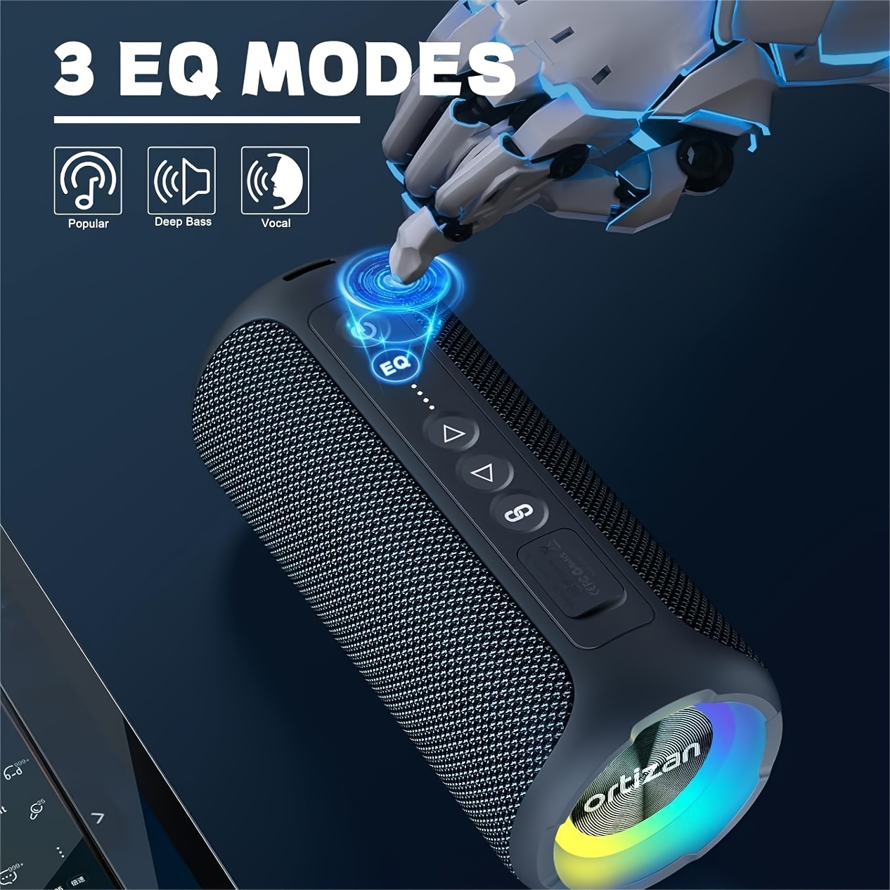 TEMU Ortizan Wireless Speakers, 40w Loud Stereo Portable Wireless Speaker, Speakers With Wireless 5.3, , Led Light, Microphone, True Wireless Stereo