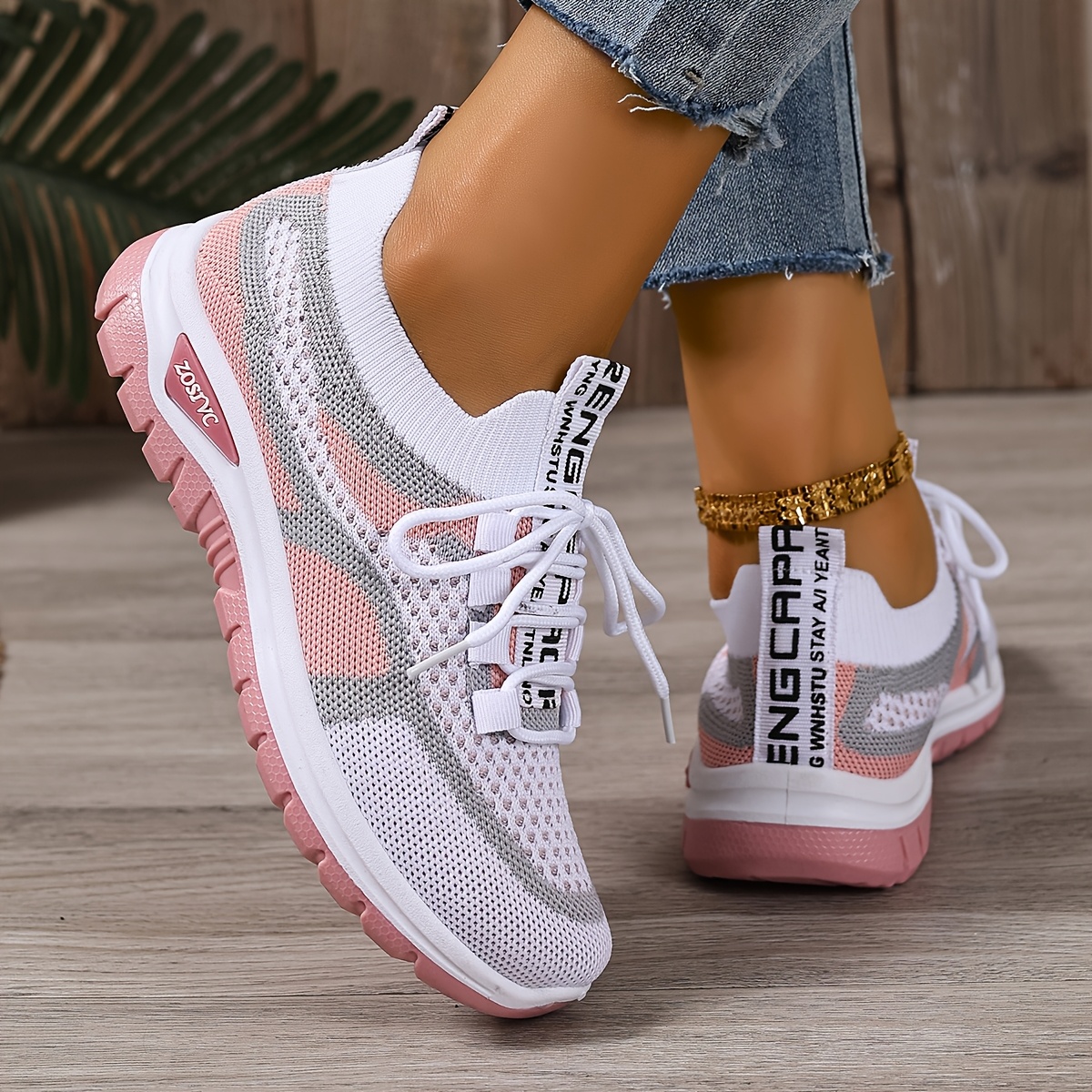 ladies breathable mesh casual sports shoes comfortable slip resistant durable and stylish for sports women shoes sneakers
