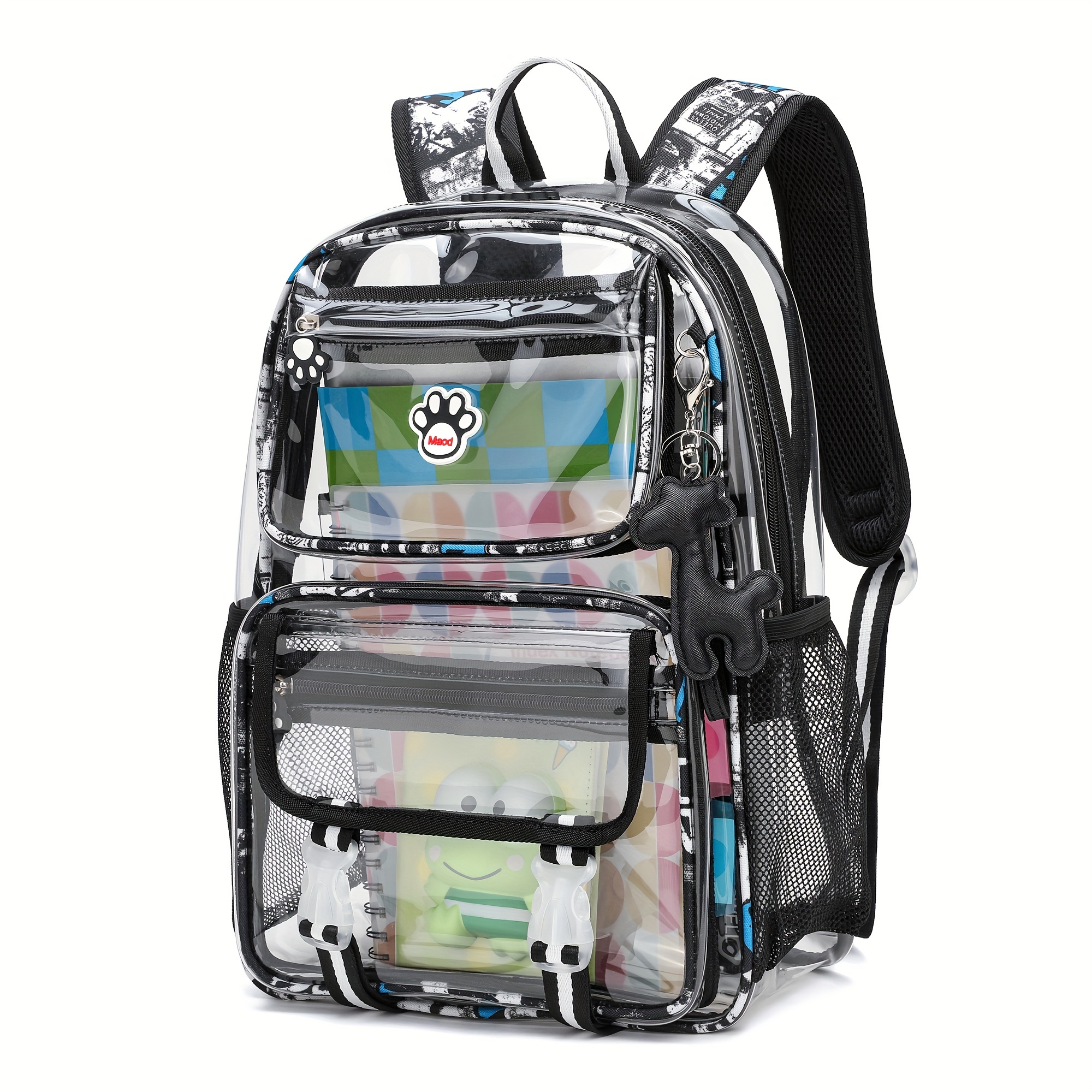 

Opage Clear Backpack Stadium Approved For School, Transparent Book Bags Heavy Duty With Complimentary Gift