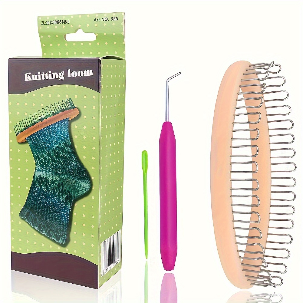 

Looen Diy Sock Knitting Kit - Easy-to-use Handheld For Socks, Hats & Warmers - Random Color Accessories Included