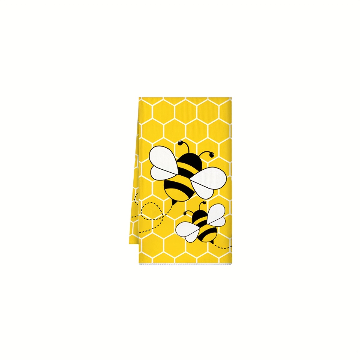TEMU 1pc Cute & Sunflower Kitchen Towel - High Absorbency Polyester Dish Cloth, Cartoon Gnome With Checkered Pattern, Hand Wash Only Decorative Dish