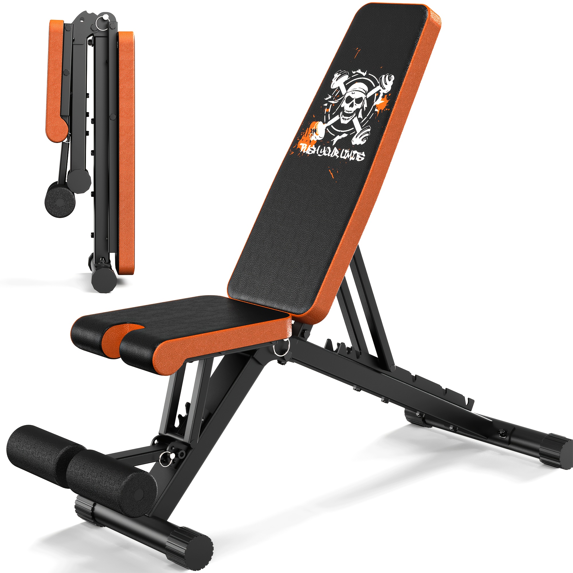 VOWVIT Opvouwbare Verstelbare Gewichtbank 4-in-1 Zware Trainingsbank met Gewichtscapaciteit