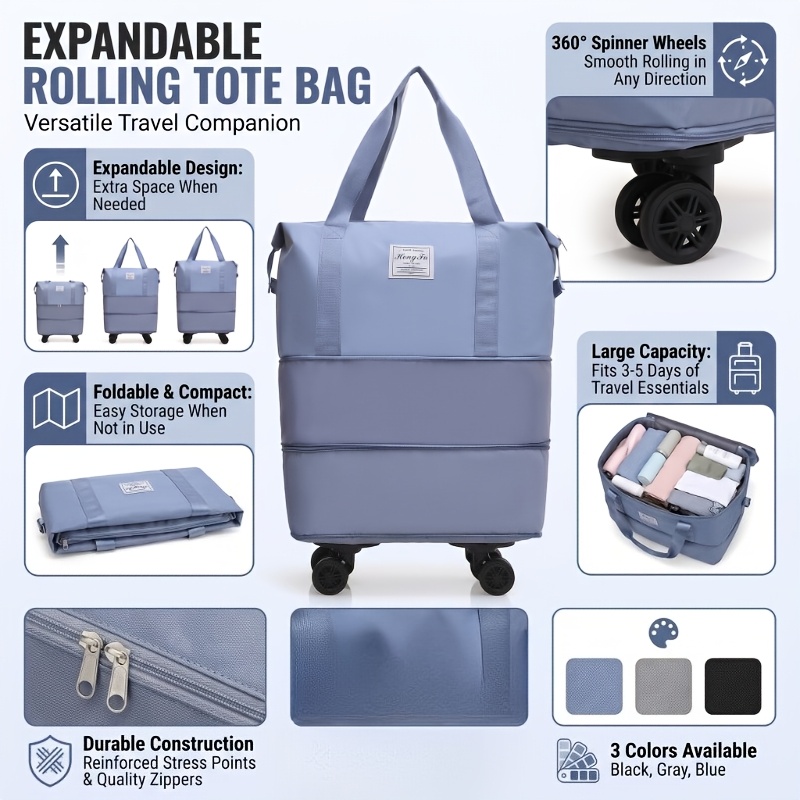 Extra Large Expandable Travel Suitcase with Randomly Colored Wheels