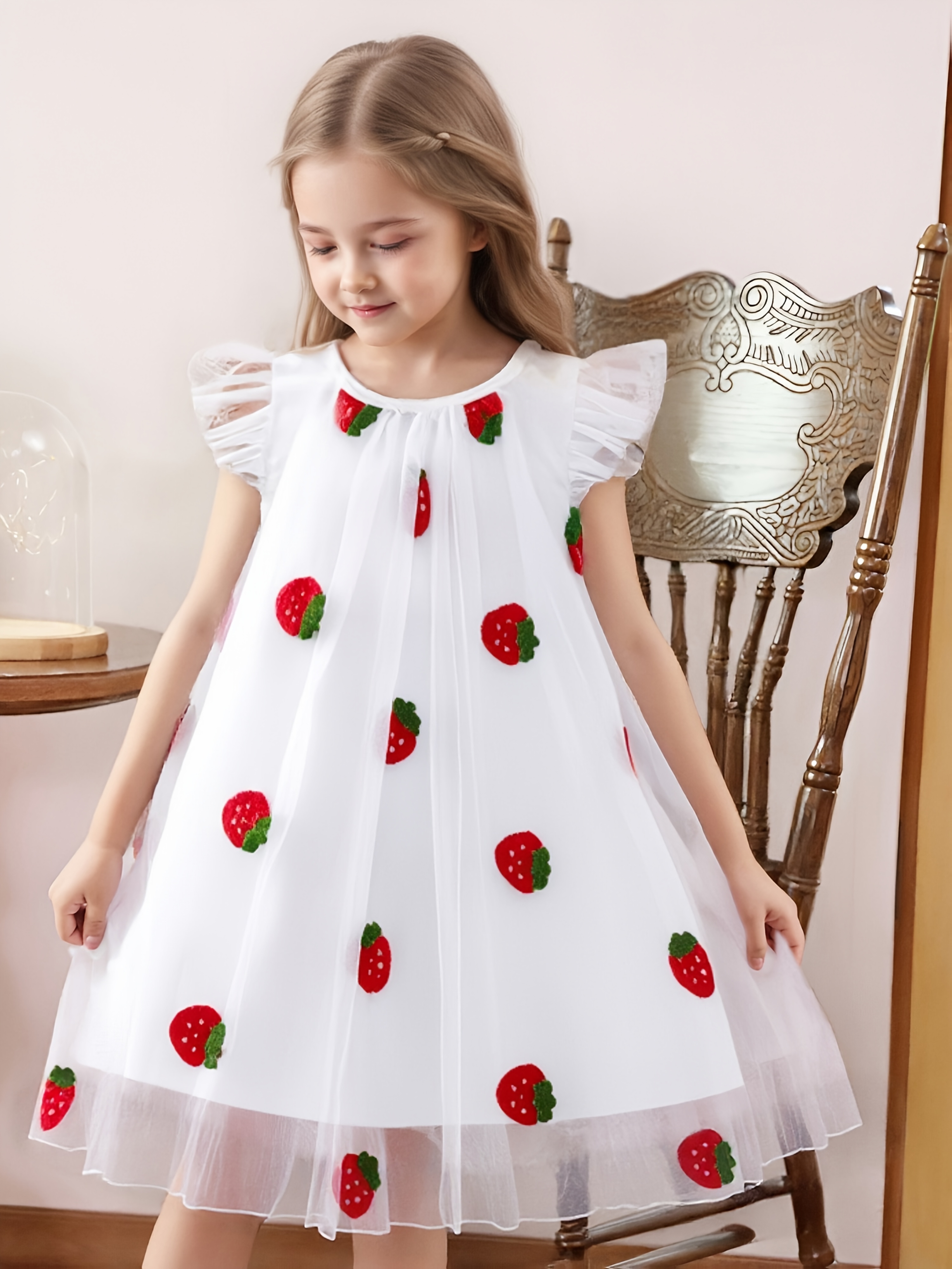 strawberry fairy dress White Strawberry Bow Sweet Heart Collar Puff Sleeve 1950S Dress – Jolly  Vintage