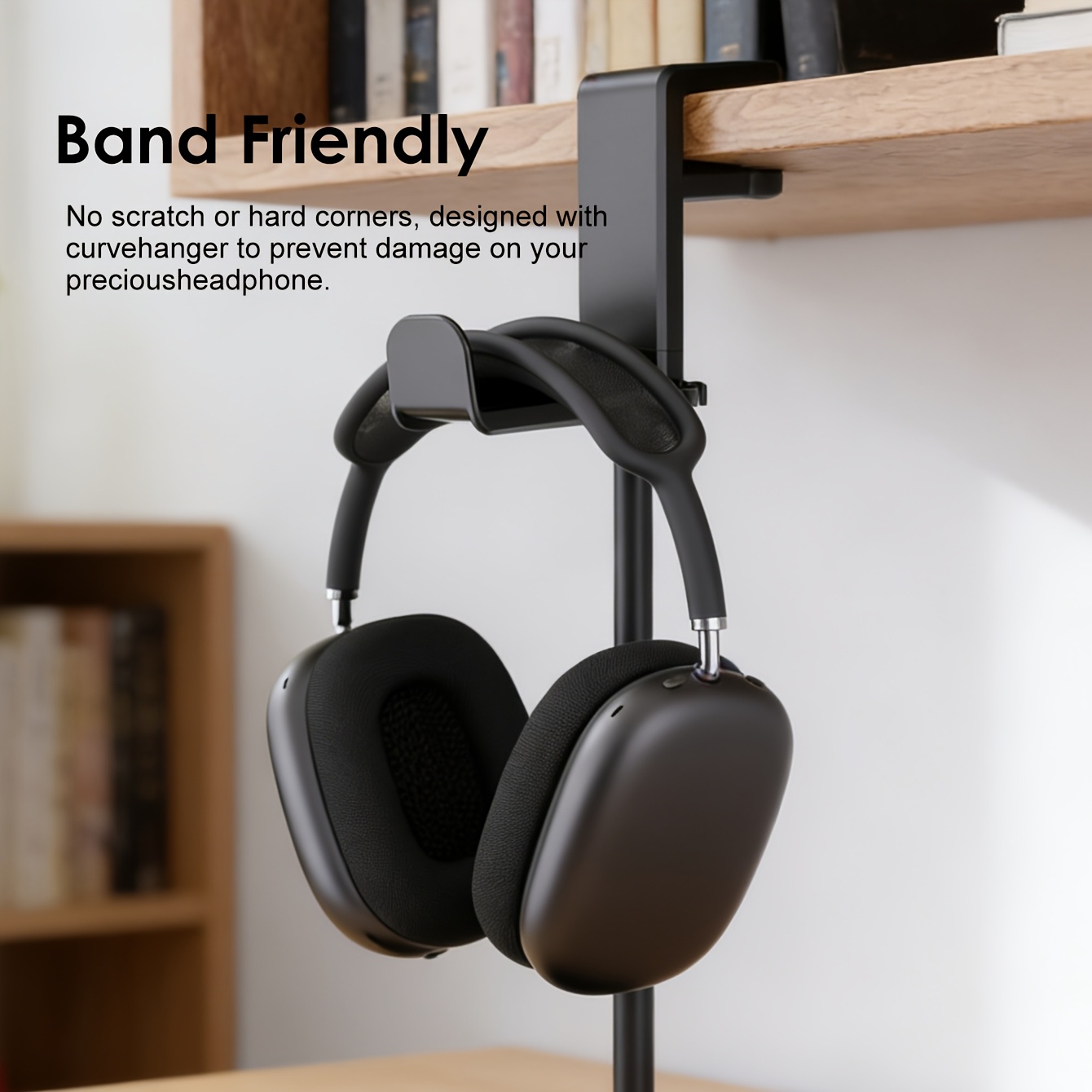 TEMU 1 support de casque de bureau rotatif à 360° perforation, style pince en C, facile à installer, en plastique avec fente de des câbles, crochet