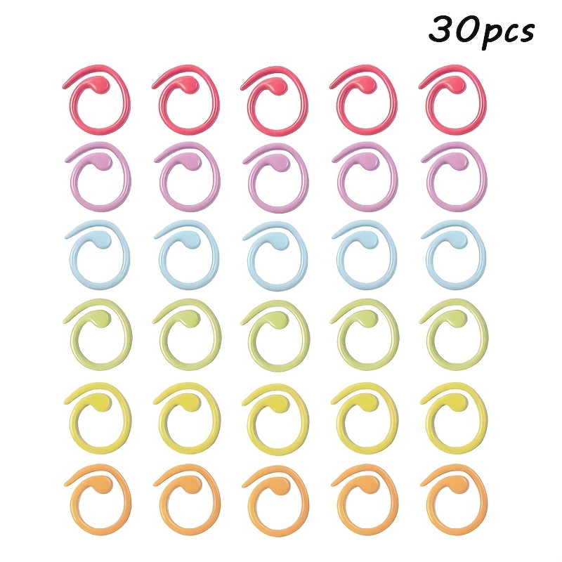 TEMU 30/60pcs Of Spiral Open Metal Markers, Multi-colored Knitting Needle Markers, Suitable For Crochet Clothing Marking Accessories And Crafts.
