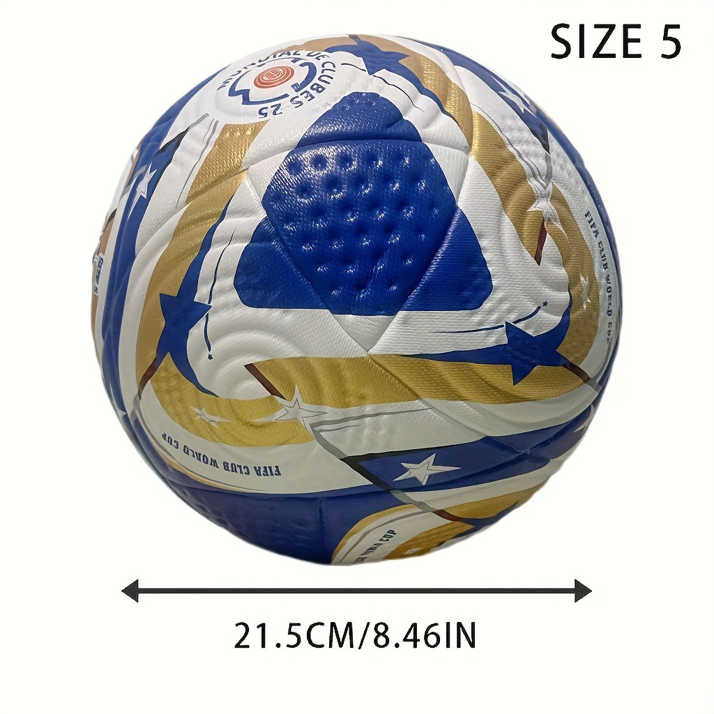 high-quality durable size 5 soccer ball - seamless heat technology, elastic non-slip, waterproof wear-resistant golden pu material, suitable for and entertainment, perfect birthday gift, christmas present Product details 4