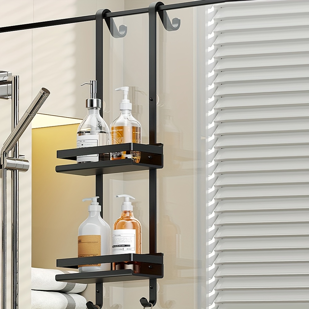 TEMU Portaoggetti da Bagno a Parete, Scaffale per Articoli da Toilette a 2 Livelli, , H-69cm