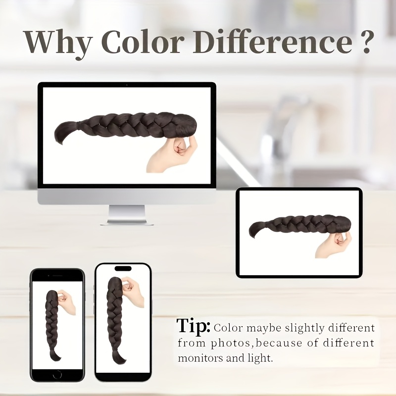 14 inch high temperature fiber braided ponytail extensions straight hair versatile styling for all hairstyles durable heat resistant sleek natural look for women hair accessories details 4