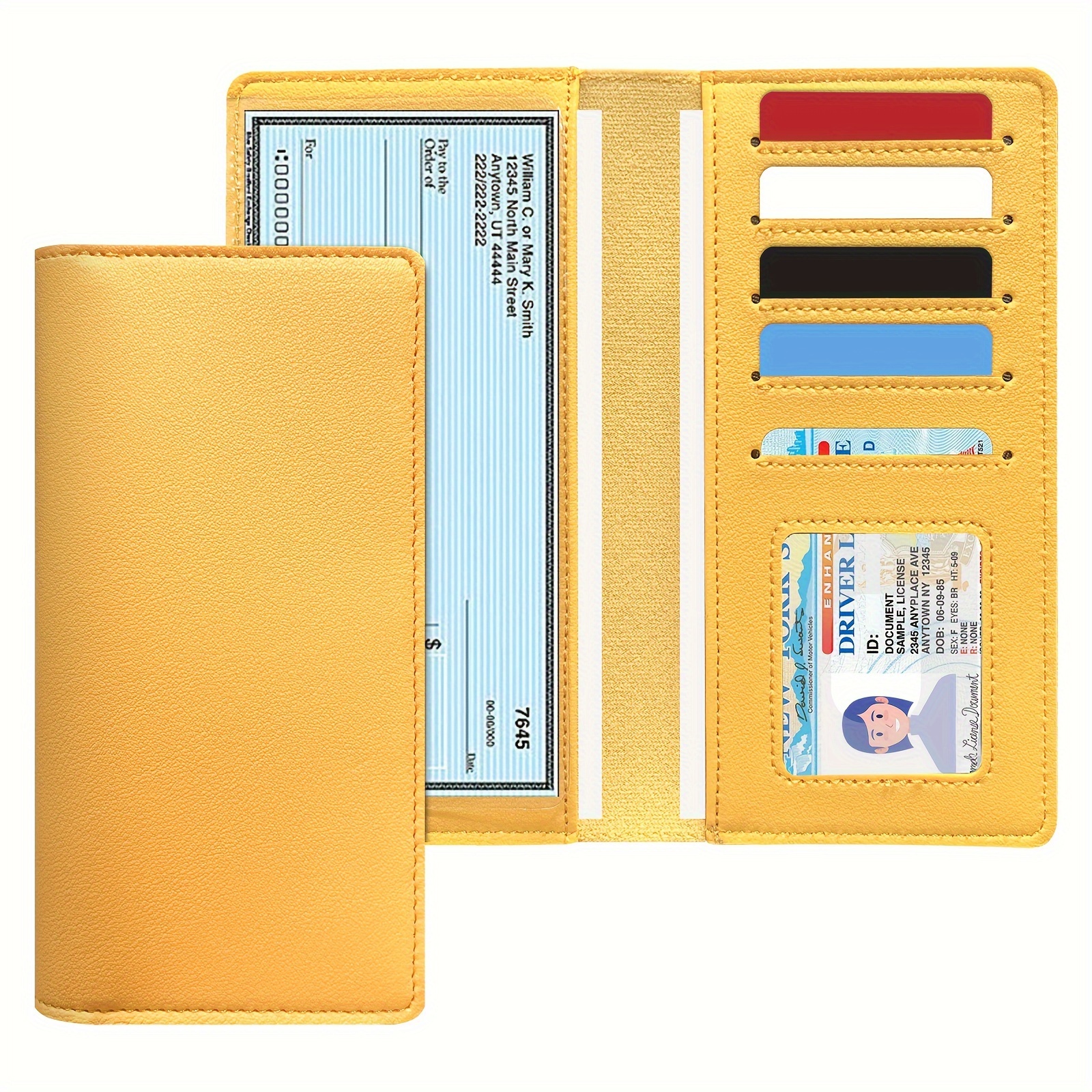 vintage checkbook cover card slots unlined multi functional Temu