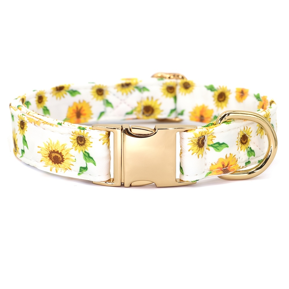Adjustable Dog ID Collar Flower Pet Necklace
