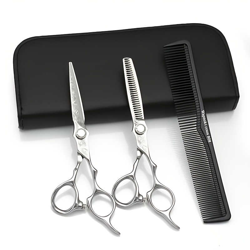 TEMU Damascus Hairdressing Professional Scissors Cutting 440c Stainless Steel Salon Hairdresser Scissors Set