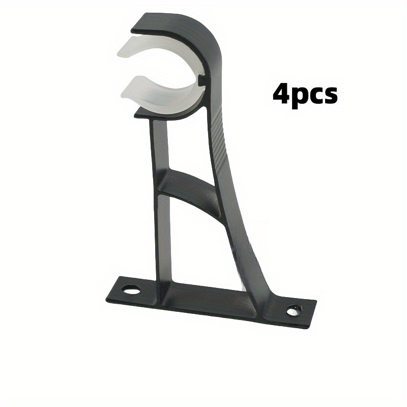 Image of 4pcs Heavy-duty Curtain Rod Brackets, Thickened Wall-mounted Curtain Rod Bracket Base, Suitable For Patio, Bedroom, And Home Window Decoration Fixing Brackets Curtain Accessories