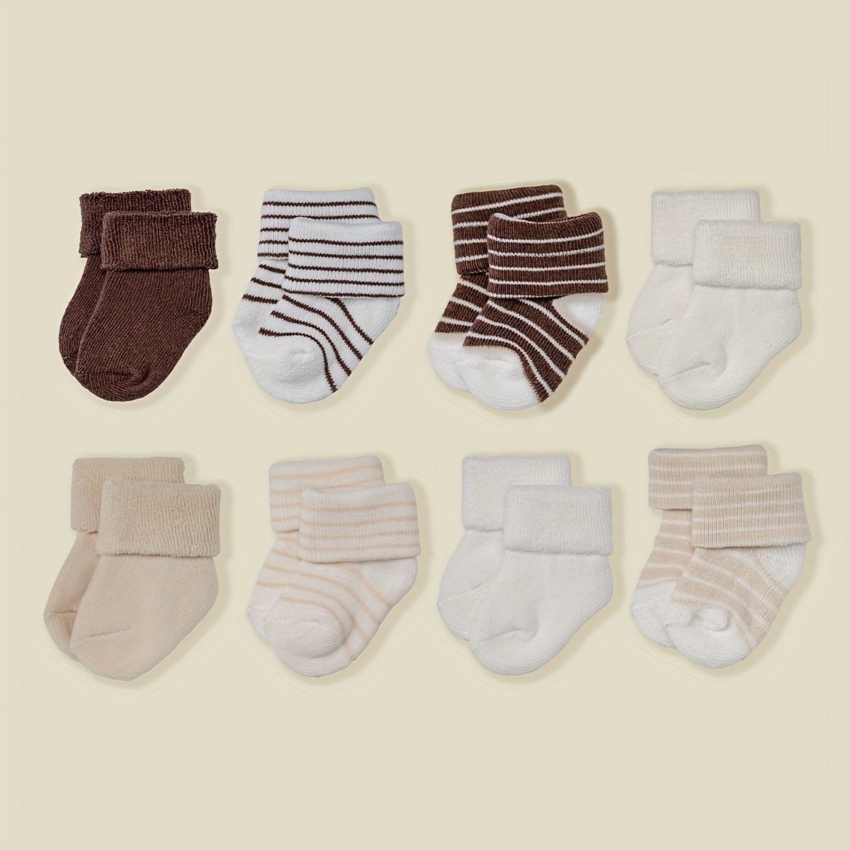 E-shop 8 Paar warme, verdickte -Socken für Säuglinge für Herbst/Winter, Kurze Säuglingssocken für Neugeborene
