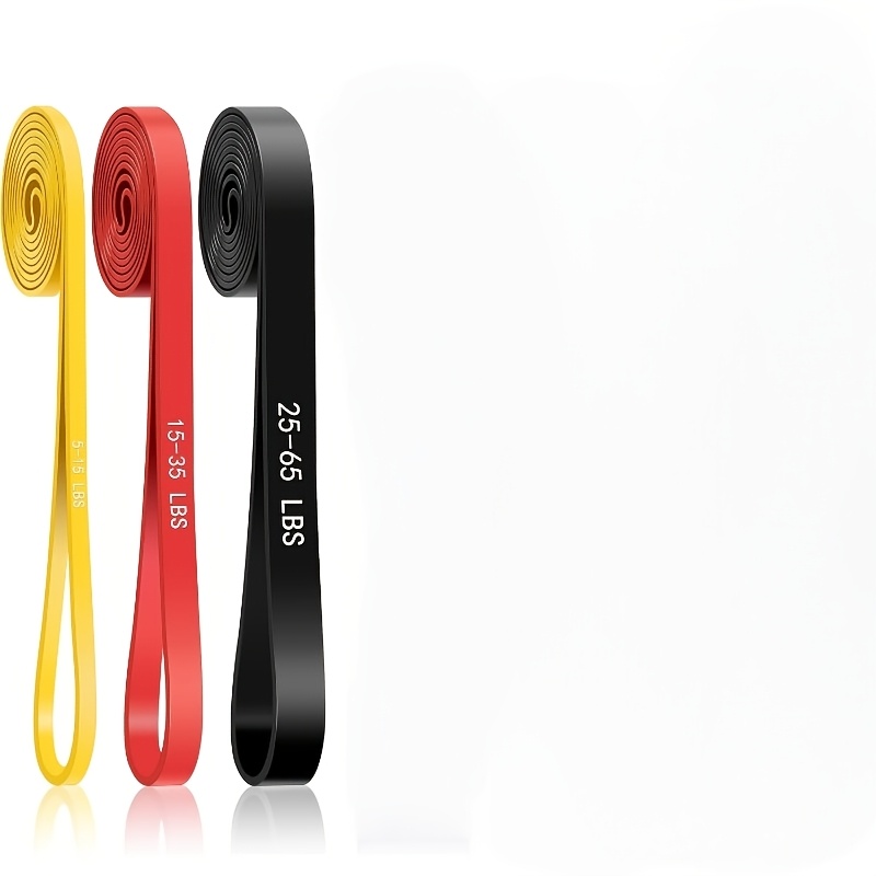 Image of 3pcs Set - Yellow + Pull-up Assist Bands, Resistance Training Bands, Unisex, Full Body Workout, Fitness, Physical Relax, Stretching Bands, Suitable For Home/gym: Outdoor Sports