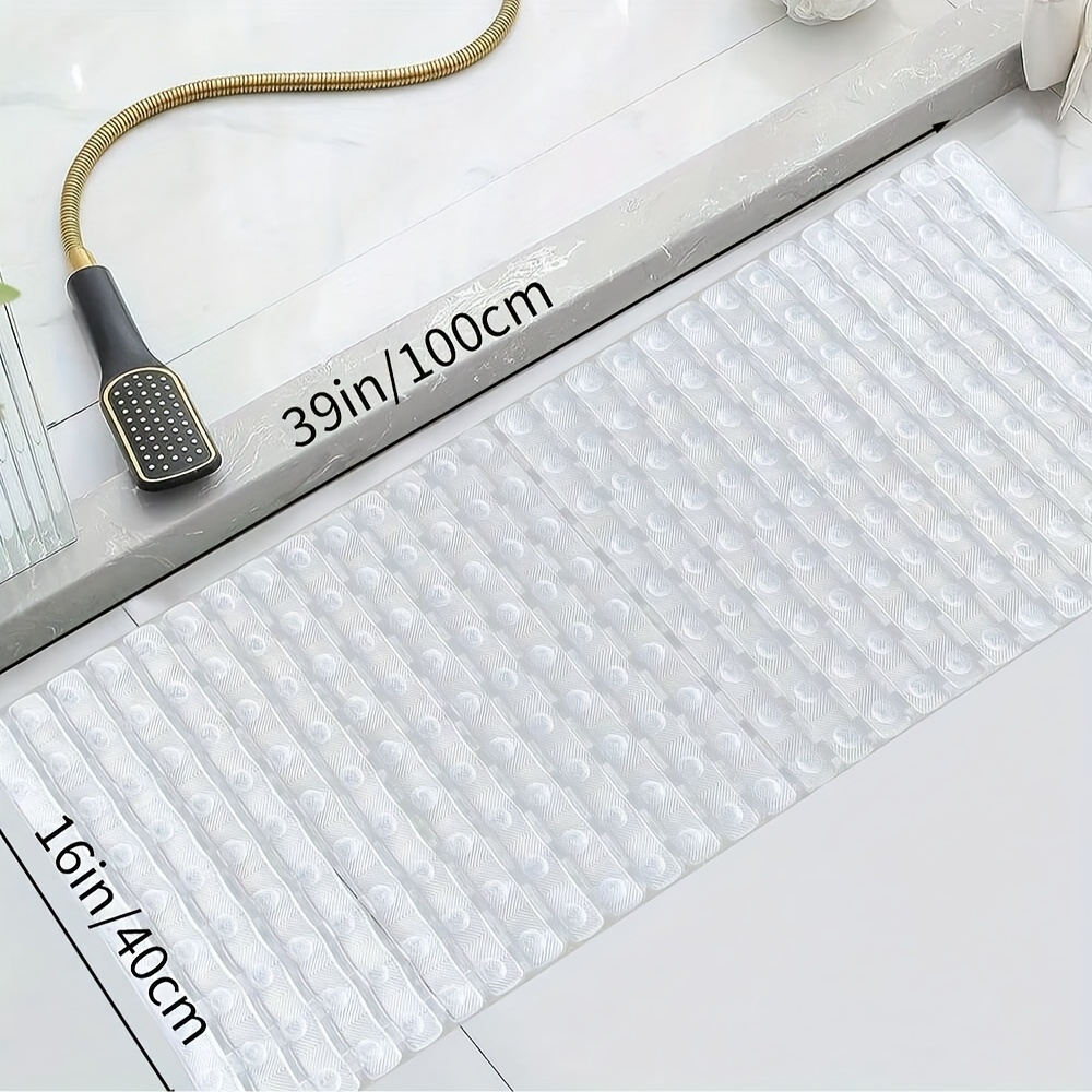 non slip pvc bathroom mat 16x39 inches quick dry waterproof easy drainage durable   floor mat for home shower bathroom kitchen and entryway bathroom floor mat rectangular floor mat pvc construction bathroom mat Product details 5