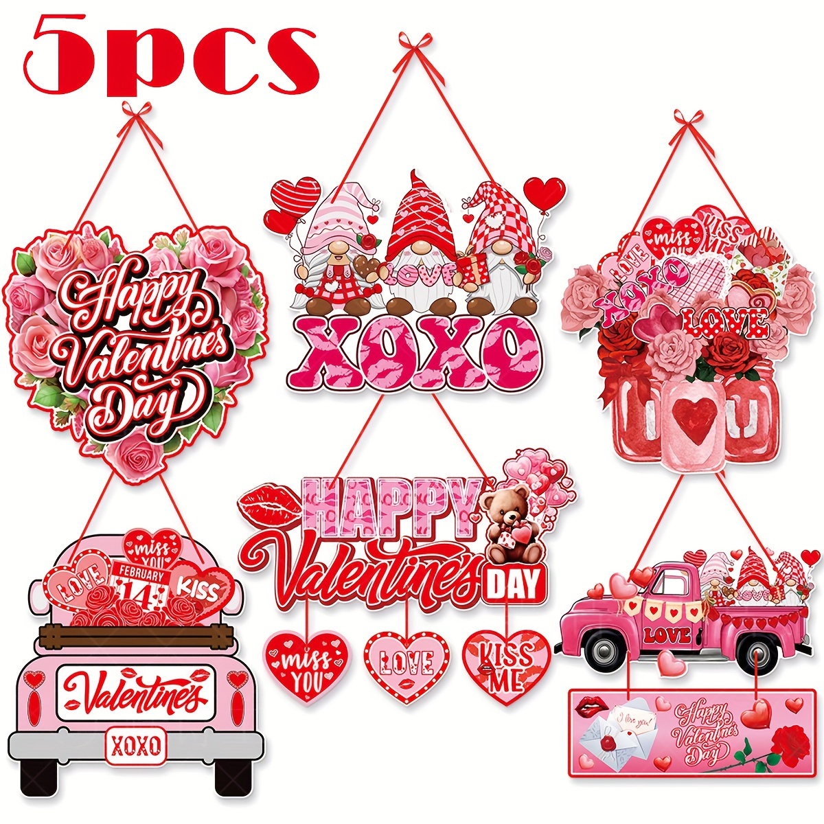 

5pcs 's Day Decorations - & Hearts For Engagement, , - No Battery Needed Hangings