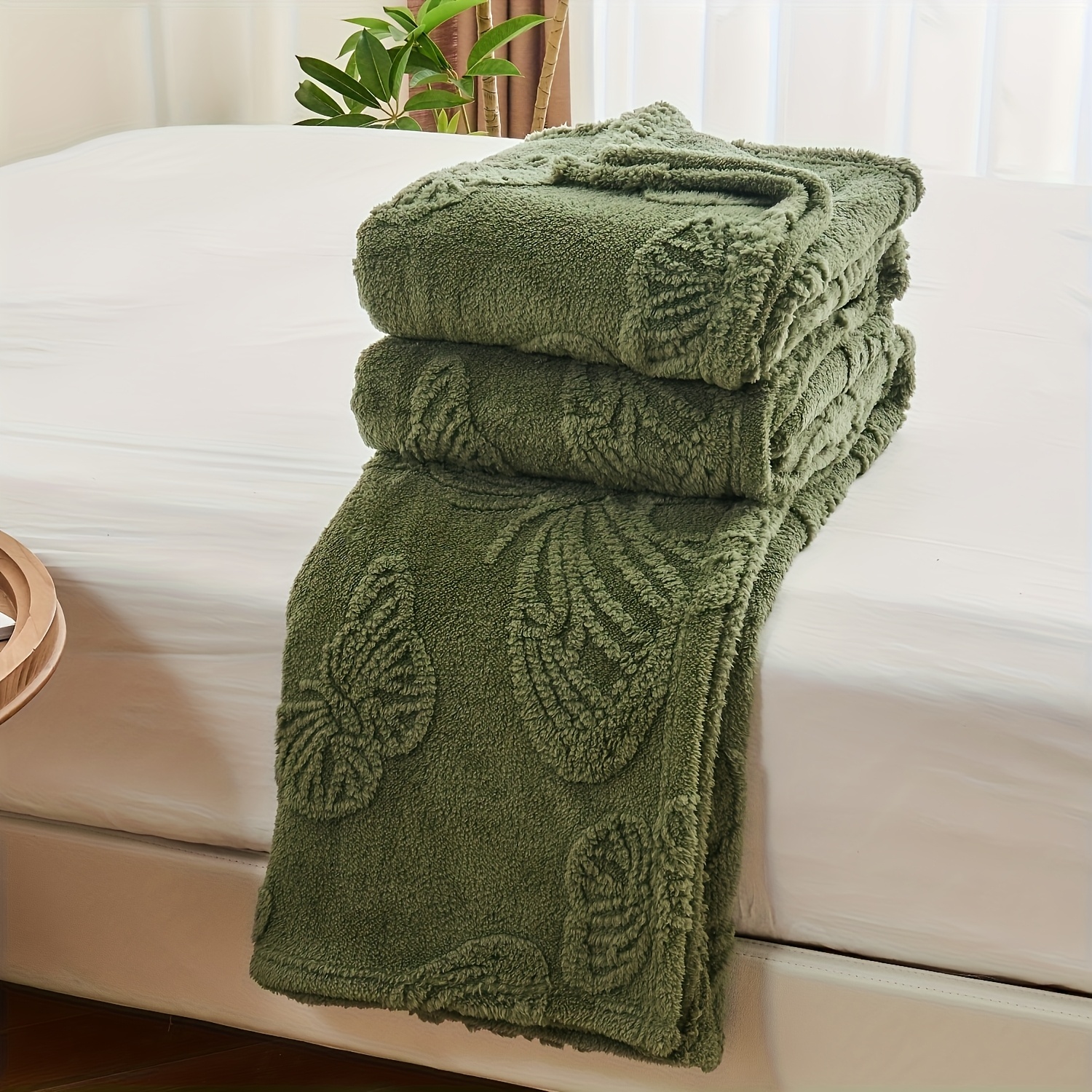 Premium 3d Tufted Throw Blanket | Textured Flannel Fleece With Lightweight & Breathable Design | Multi-setting Use: Sofa/office/camping | Machine Washable & | Decor Accent
