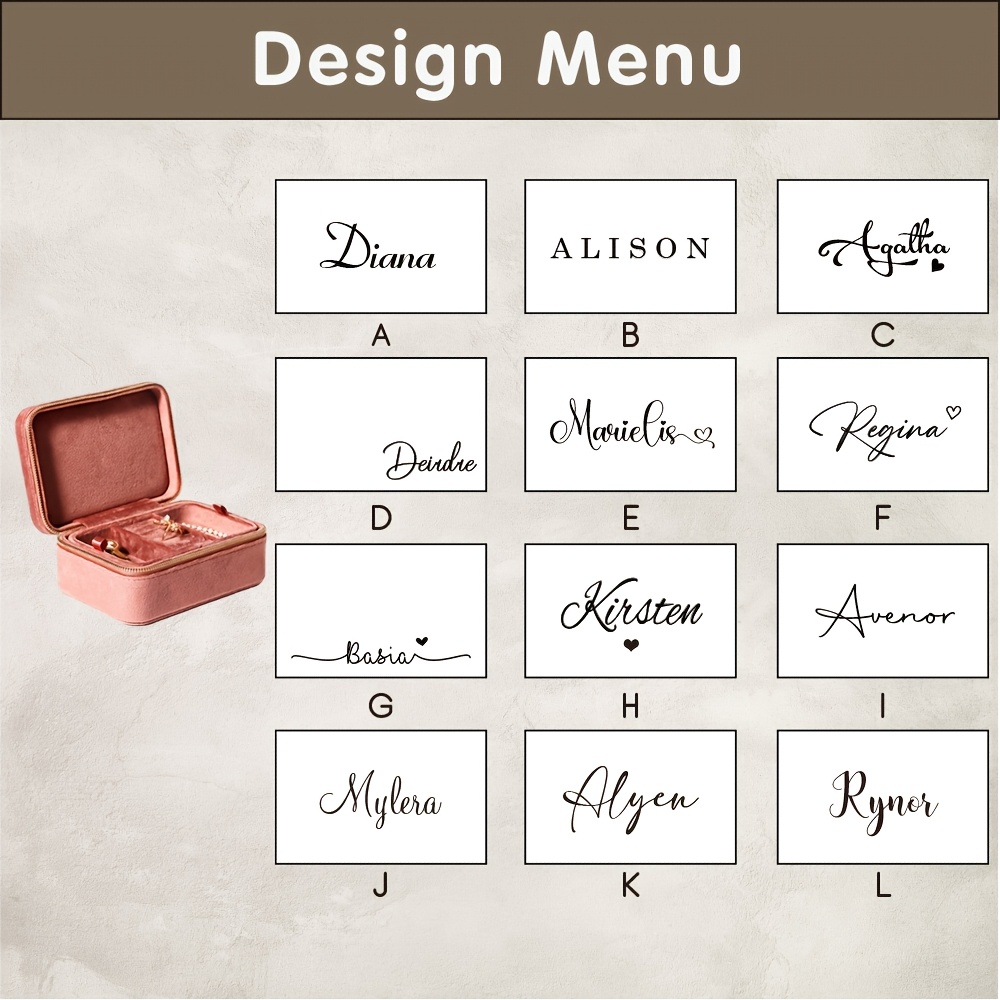 Personalized Jewelry Organizer with Velvet Interior