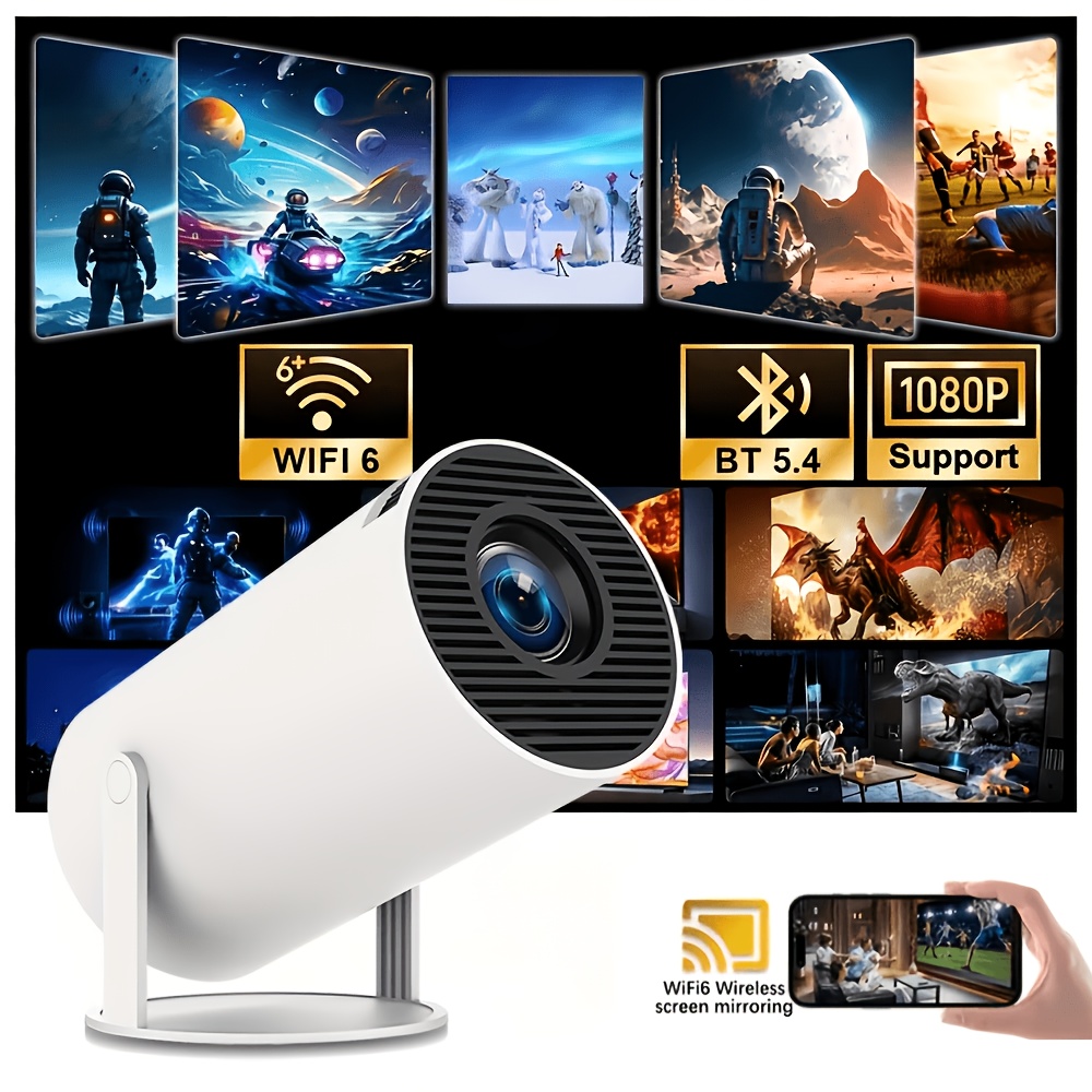Sucetiho 11 Smart Projector, Native 1080p Full Hd Support 4k, Wifi 6 & Bluetooth 5.3, Wireless Screen Mirroring & Usb Connection, Portable Projector For Home Theater, , Gaming