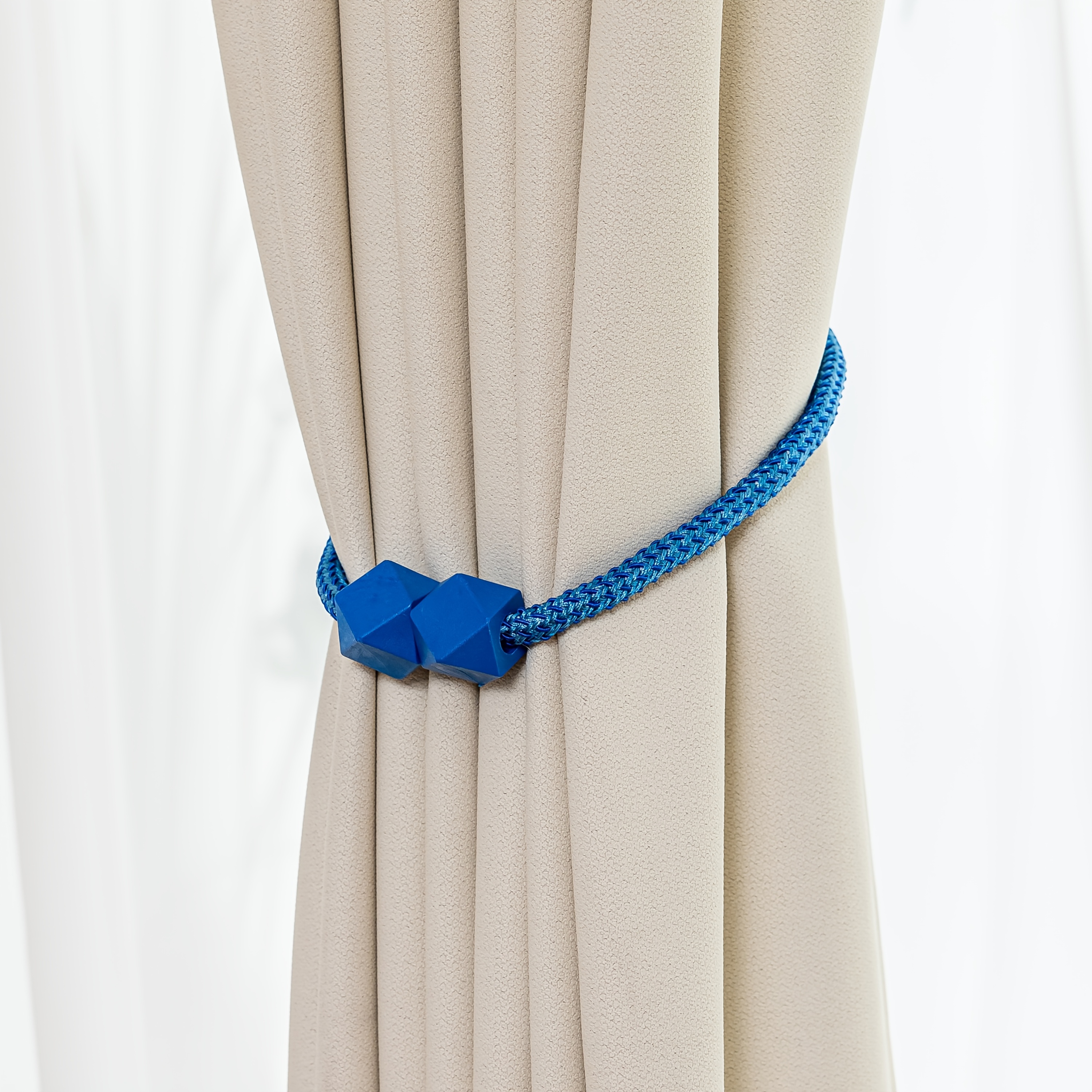 4pcs Modern Magnetic Curtain Tiebacks - Adjustable, Strong Hold for Bedroom & Living Room Decor