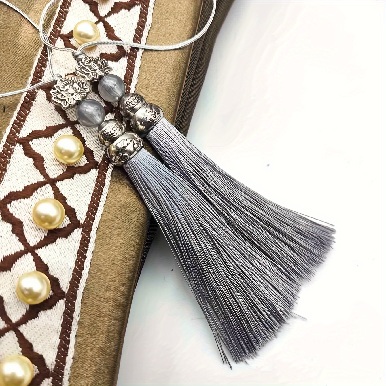 Image of Fd46582101 10cm Ice Slicky Fiber Fabric Gourd Small Hanging Ball Chinese Knot Decorative Hanging Ball Bead Tassel 6pcs