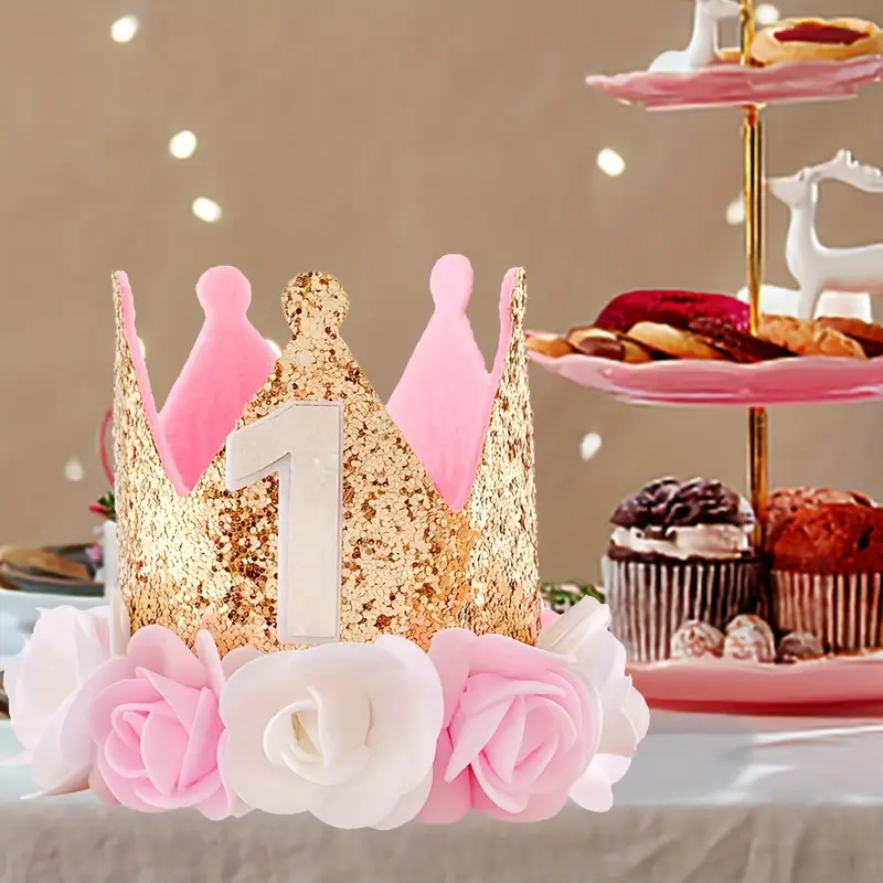 Corona E Fascia Per 80° Compleanno - Set Decorazioni Elegante In Raso Bianco E Oro - Foto 7