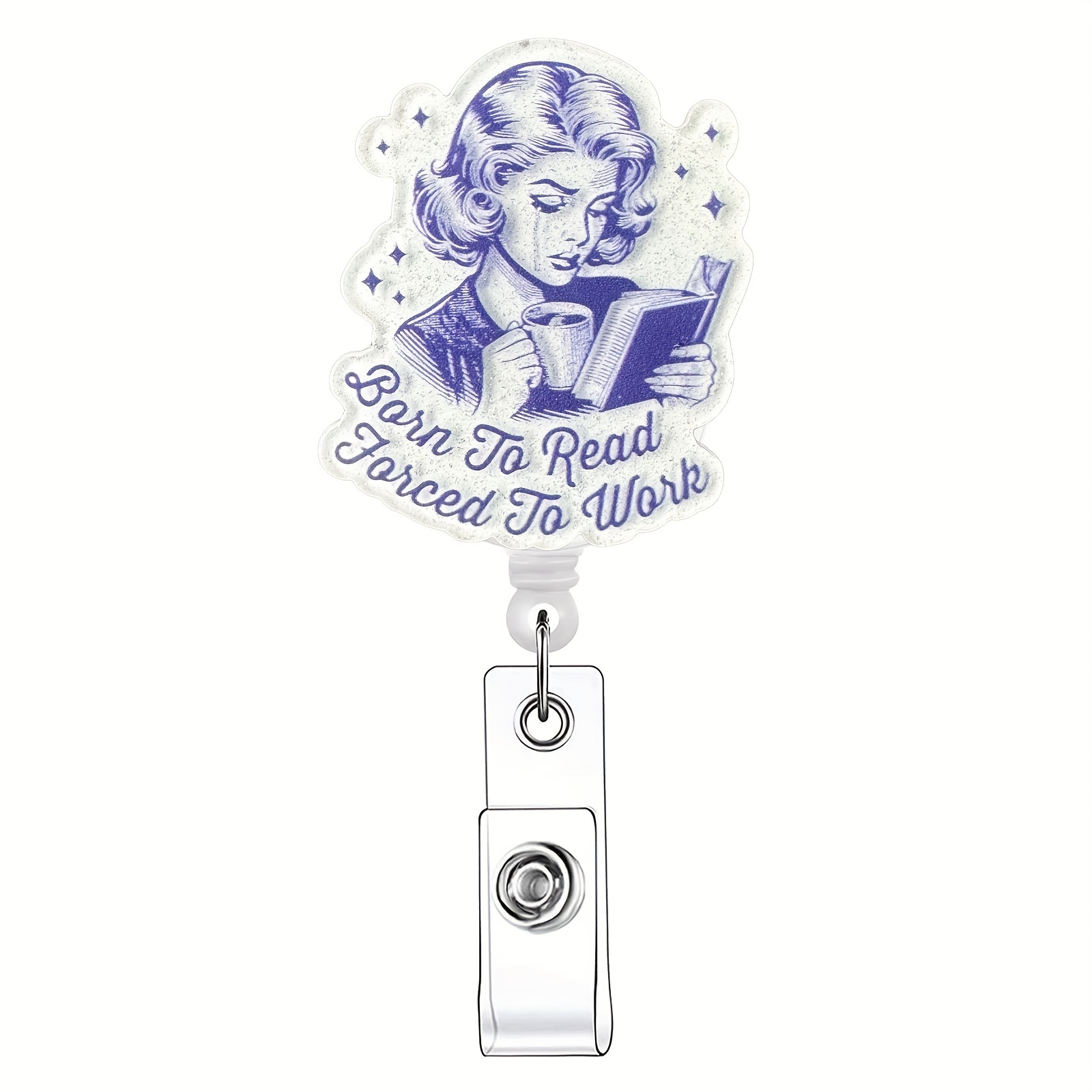 

1pc Funny Quotes Retractable Badge Reel, Acrylic Id Holder With Clip For Nurses, Doctors, Students