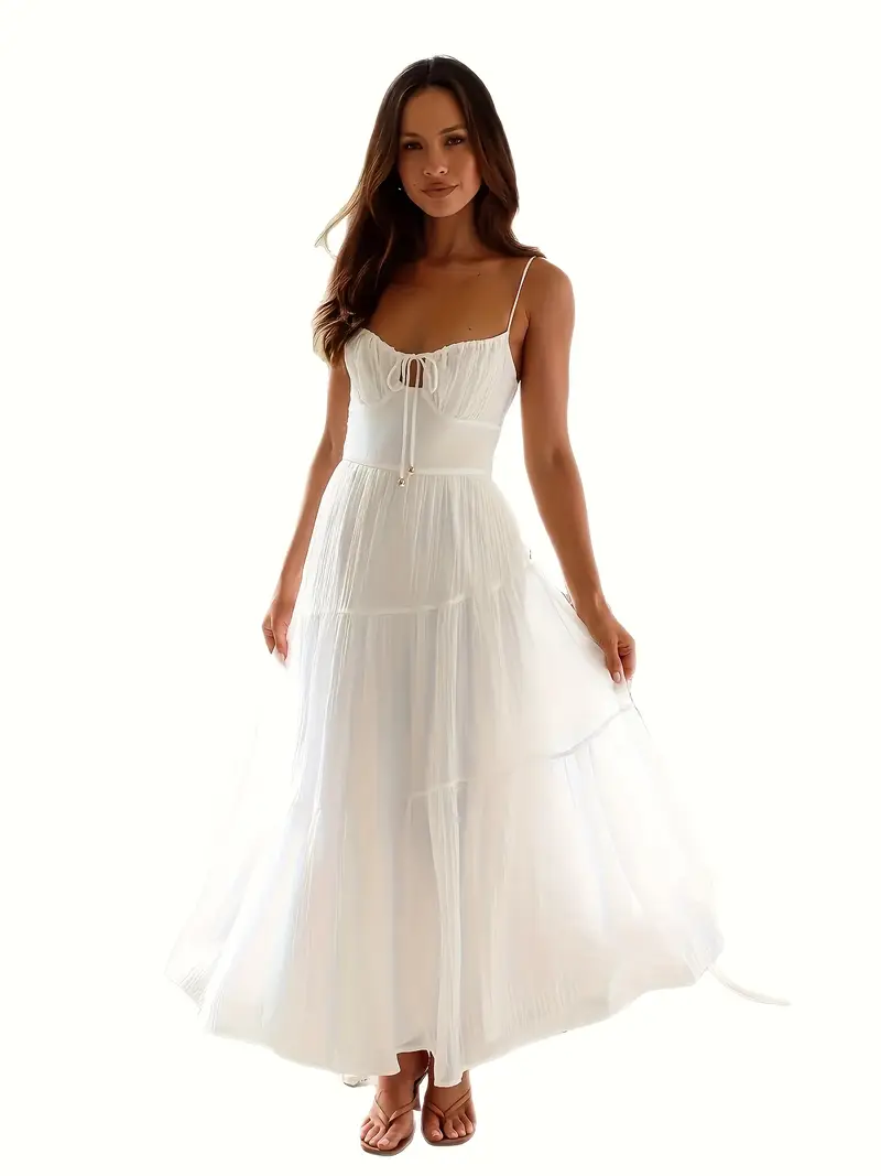 elegant white chiffon maxi dress sleeveless spaghetti straps - Temu Mauritius elegant white chiffon maxi dress sleeveless spaghetti straps - Temu Mauritius
