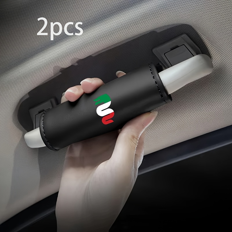 TEMU 2pcs Suitable For Roof Handle Faux Leather Protective Cover Car Roof Canopy Armrest Sleeve Wear-resistant Anti-dirty Car Interior Decoration