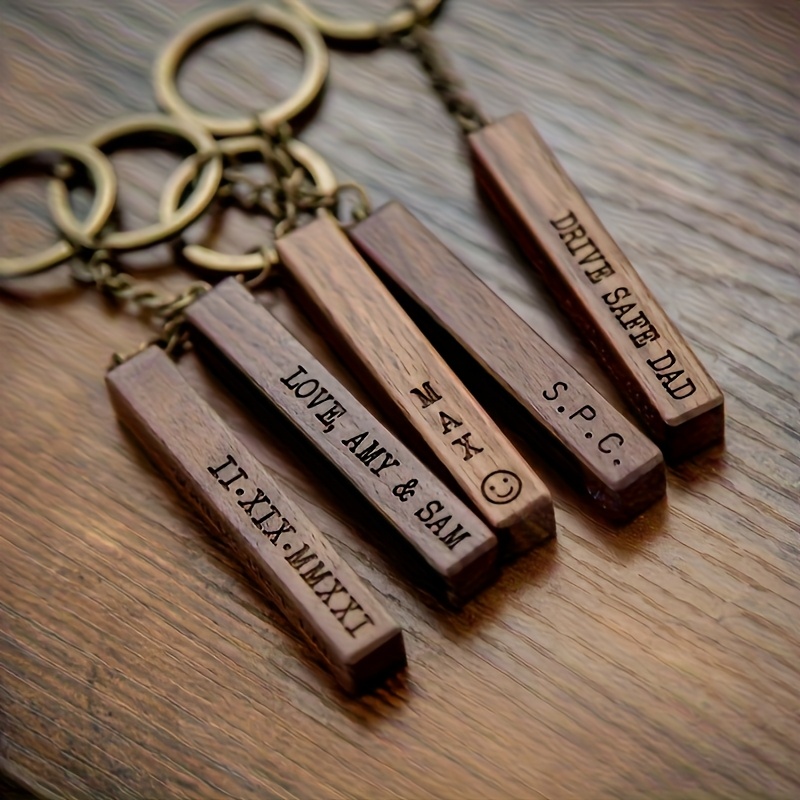 item picture personalized wooden keychain text name date initials wedding anniversary birthday valentines gift durable engravable keepsake birthday death dates wedding party favors with photos text ideal for men women personalized birthday anniversary valentines day gift elegant meaningful keepsake sturdy construction