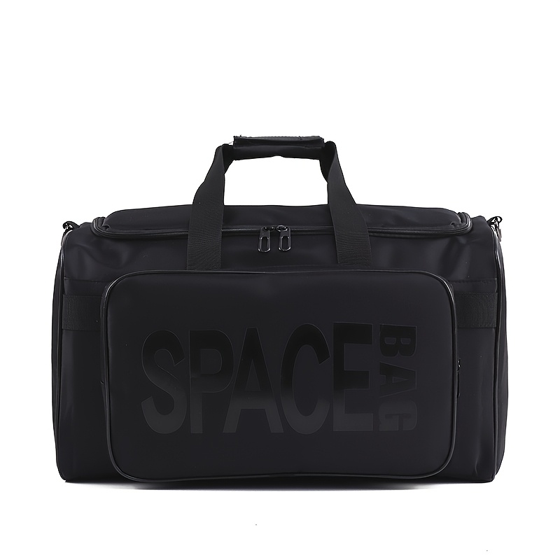 TEMU 3-layer Large Capacity Sports Duffel Bag With Shoe Compartment â Detachable, Multi-functional Nylon Gym And Travel Bag In Black And Green,