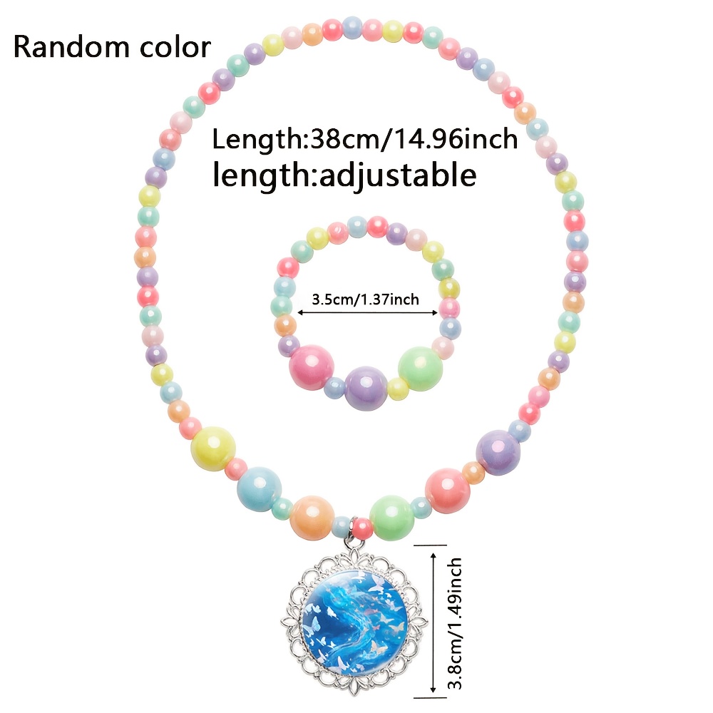 2pcs Cute Women's Jewelry Set, Necklace and Bracelet