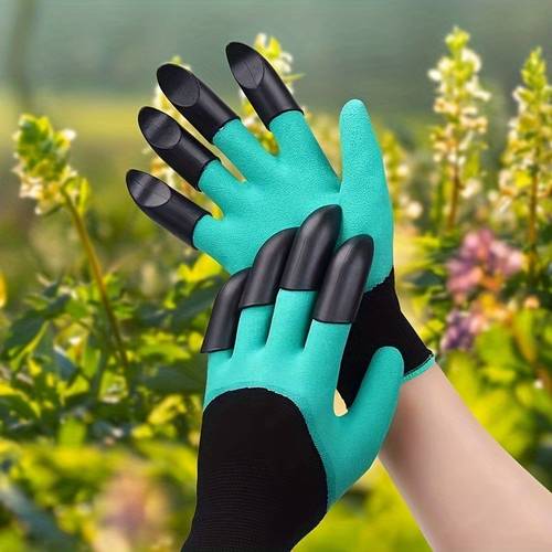 high quality garden gloves with claws for digging and planting 1 pair puncture resistant latex gardening gloves and alcohol free material hand washable outdoor protective gear suitable for flower and vegetable gardening