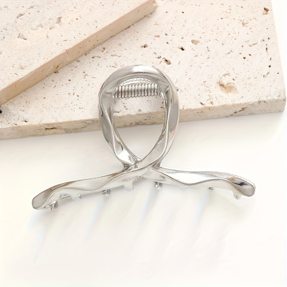 1 Small-sized Metal Hair Clip, Silvery Hair Clip, Hair Claws, Suitable For Women Or Hair, Perfect Clip, Ideal For Thick Hair, Strong , Fashionable Hair Accessory For Women