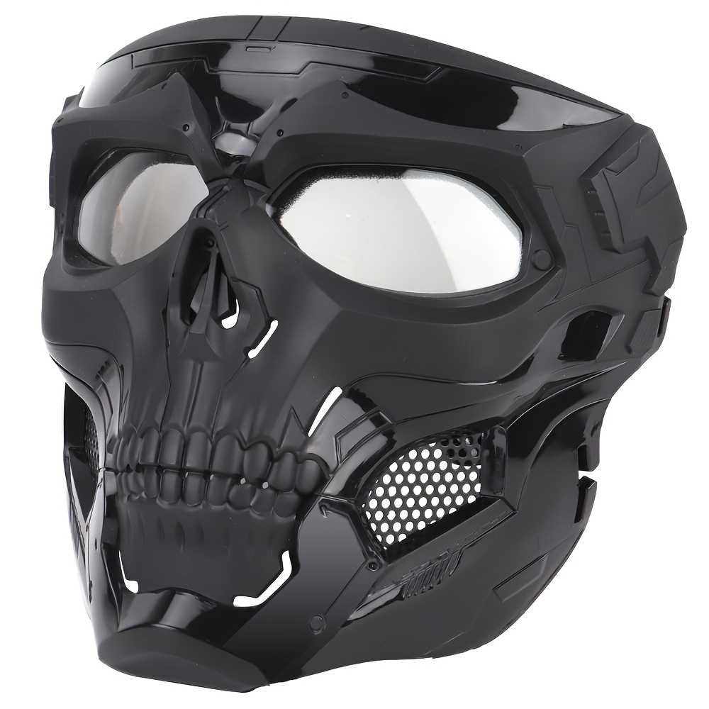 

1pc, Funky Skeleton Motorcycle Face Mask With Goggles, Abs & Nylon, Halloween Costume Accessory, Role-play & Outdoor Adventure Gear, 7.87 X 7.08 Inches