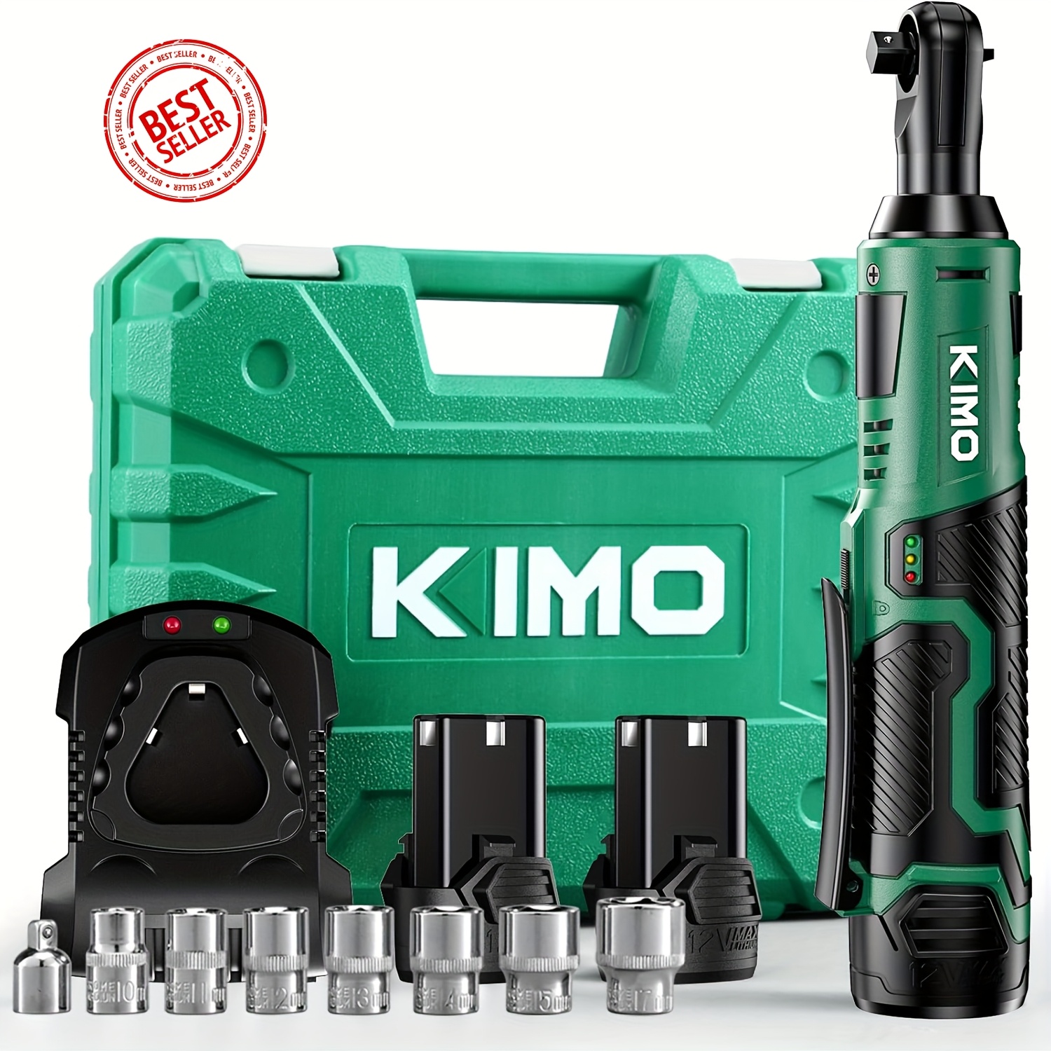 

1pc Kimo 12v Set, 45nm 3/8'' , 7 , Rechargeable Battery, 2000mah, 110-130v , Us , Pp , Car & Kit