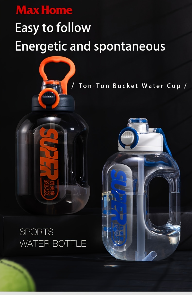 water bottle with straw large capacity summer sports water bottle high temperature resistant water bottle fitness jug details 0