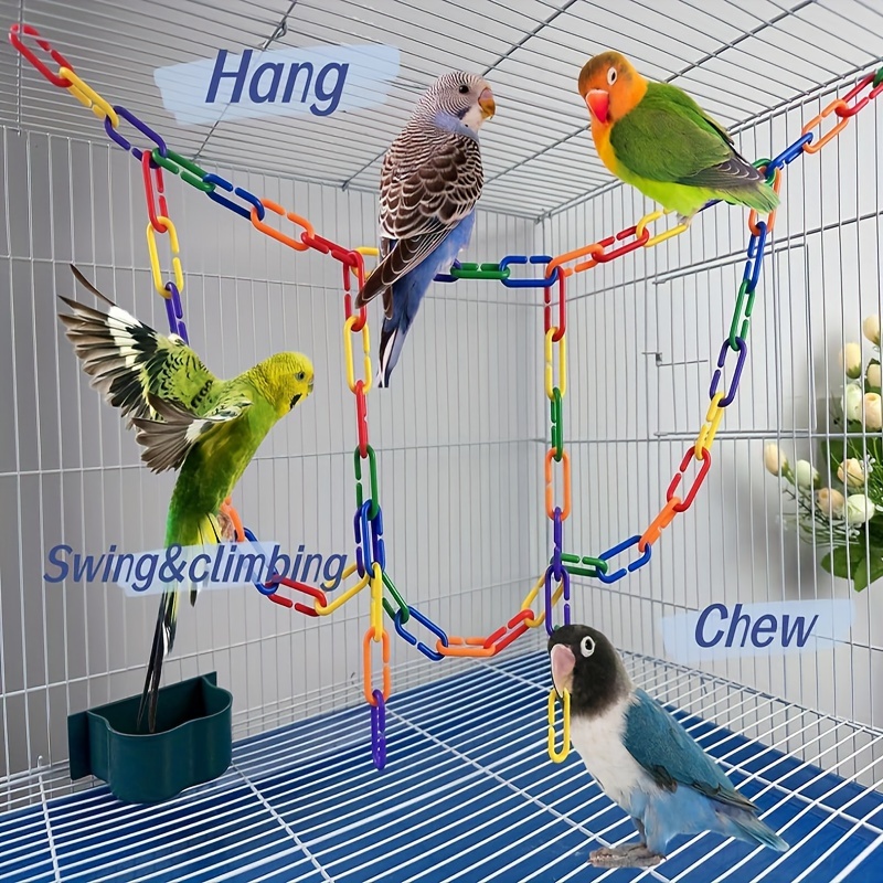 Rainbow Plastic Chain Links Birds Diy C clips Hooks Swing - Temu
