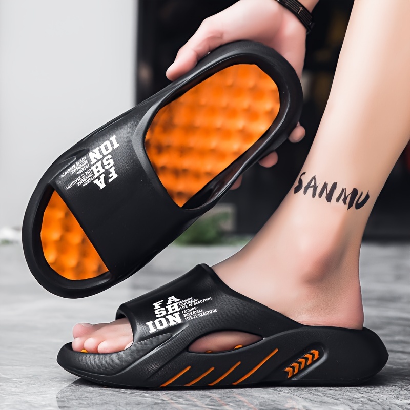 

Men's Trendy Street Style Color Block Open Toe Breathable Slippers, Comfy Non Slip Casual Durable Eva Slides, Men's Footwear