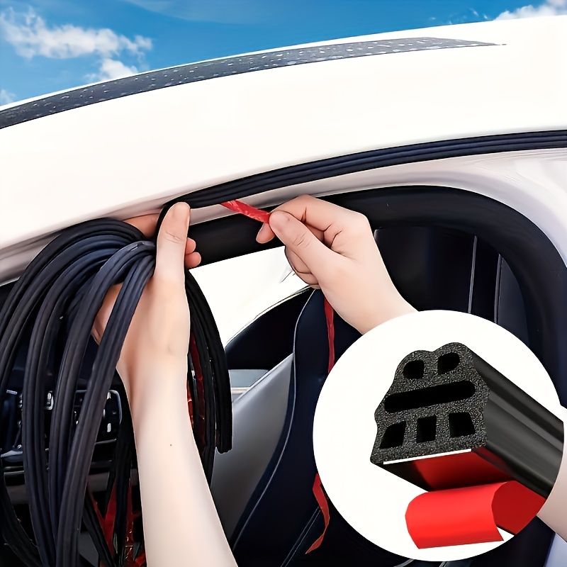 21 metras 3 sluoksnių universalus automobilio durelių tarpų triukšmo slopintuvas, padedantis pagerinti automobilio garso izoliacijos efektą! - Sintetinės gumos sandarinimo juosta, garso izoliacijos apsaugos prietaisas
