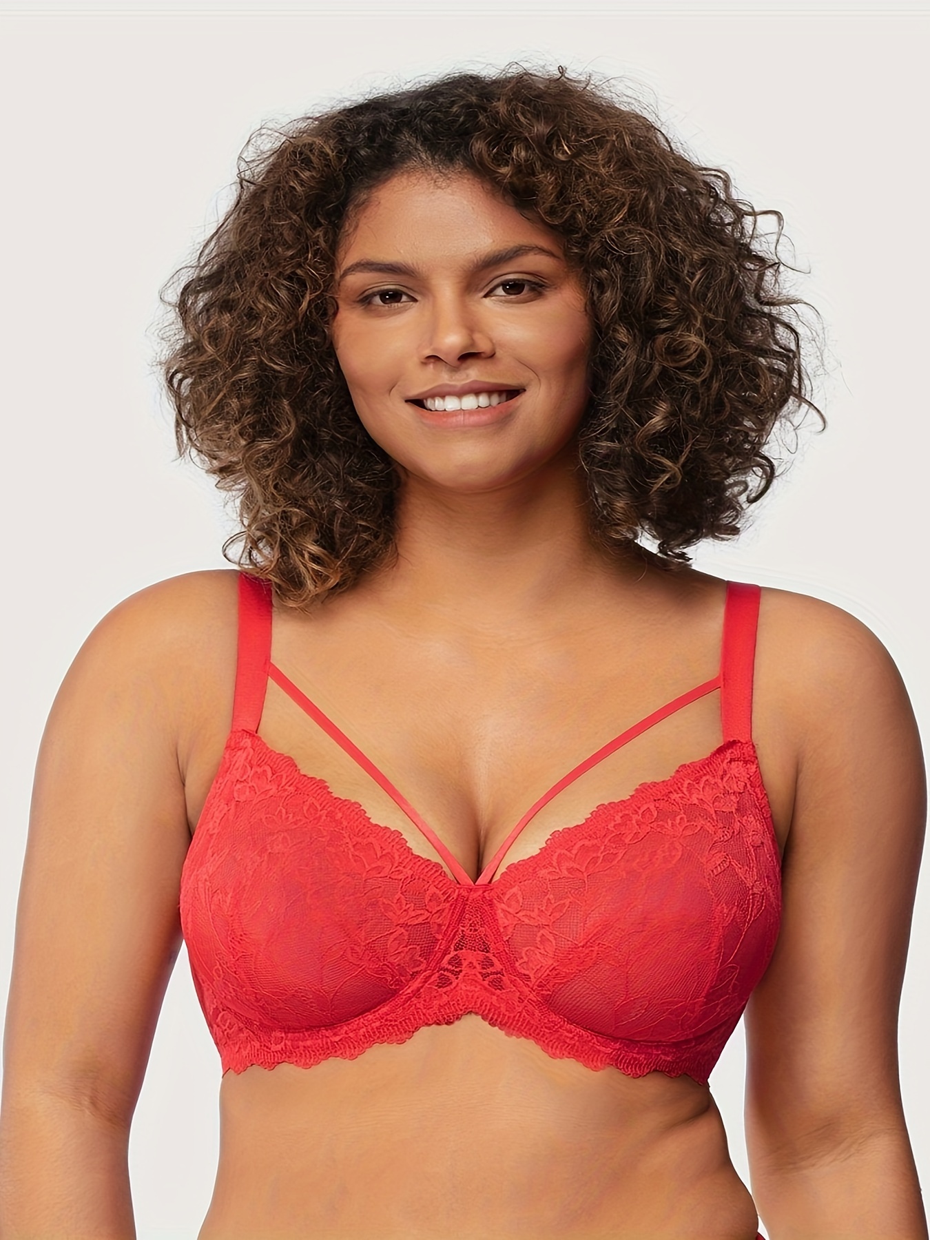 Minimizer Bras Women Full Coverage Unlined Lace Sexy Plus - Temu