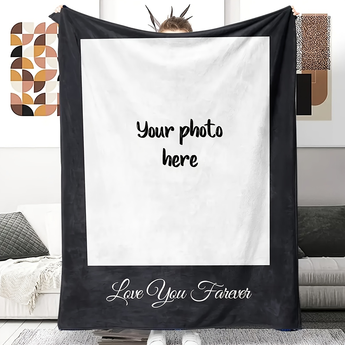 

Custom Photo Blanket - Soft & Warm Flannel, Personalized Design For Friends & Family, Ideal For Sofa, Bed, Travel & Office - Machine Washable, All-season Gift Personalised Blanket Custom Blanket