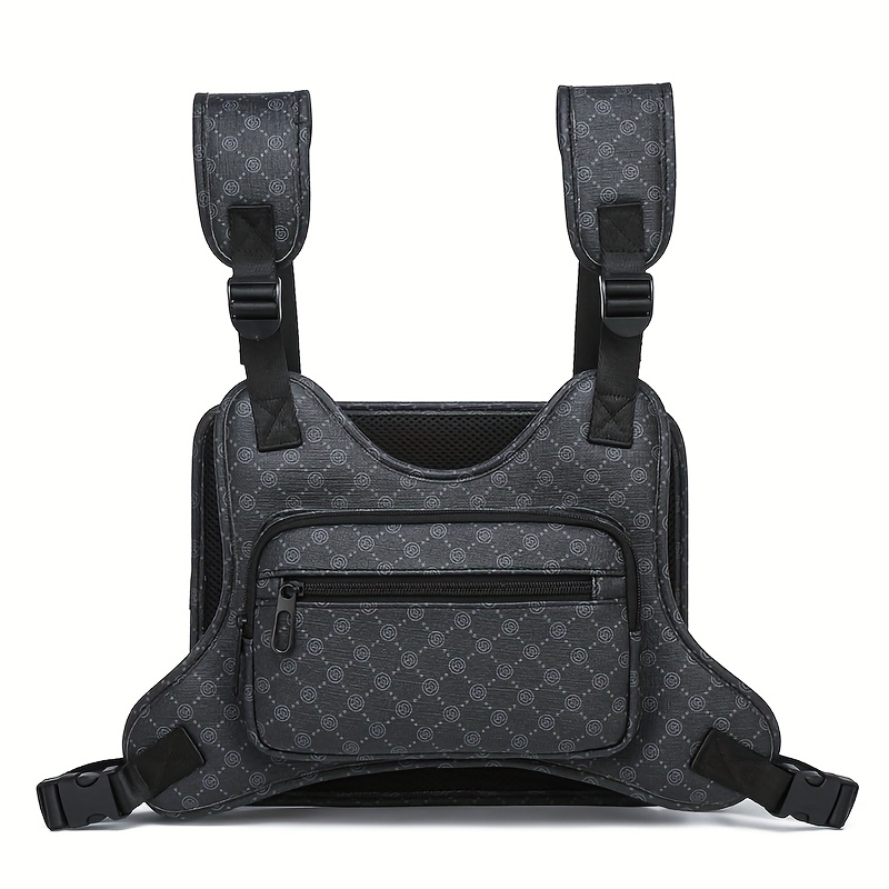 Image of Men's Fashion Vest Bag, Large Capacity Chest Bag, Casual Crossbody Bag, Small Outdoor Backpack, Suitable For Travel, Back-to-, Father's Day Gift