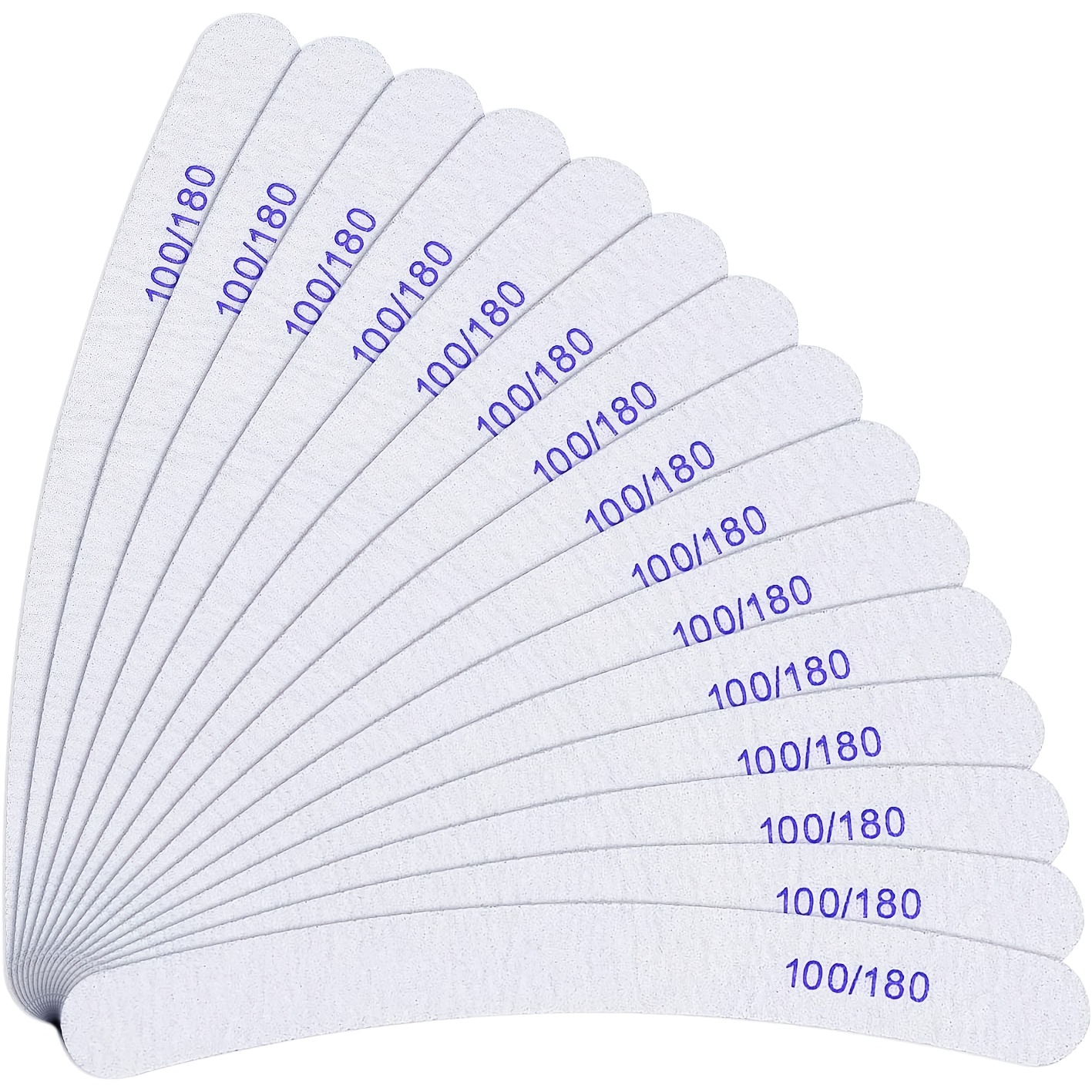 25pcs Double-Sided Curved Nail Buffers, Durable Emery Manicure Tools