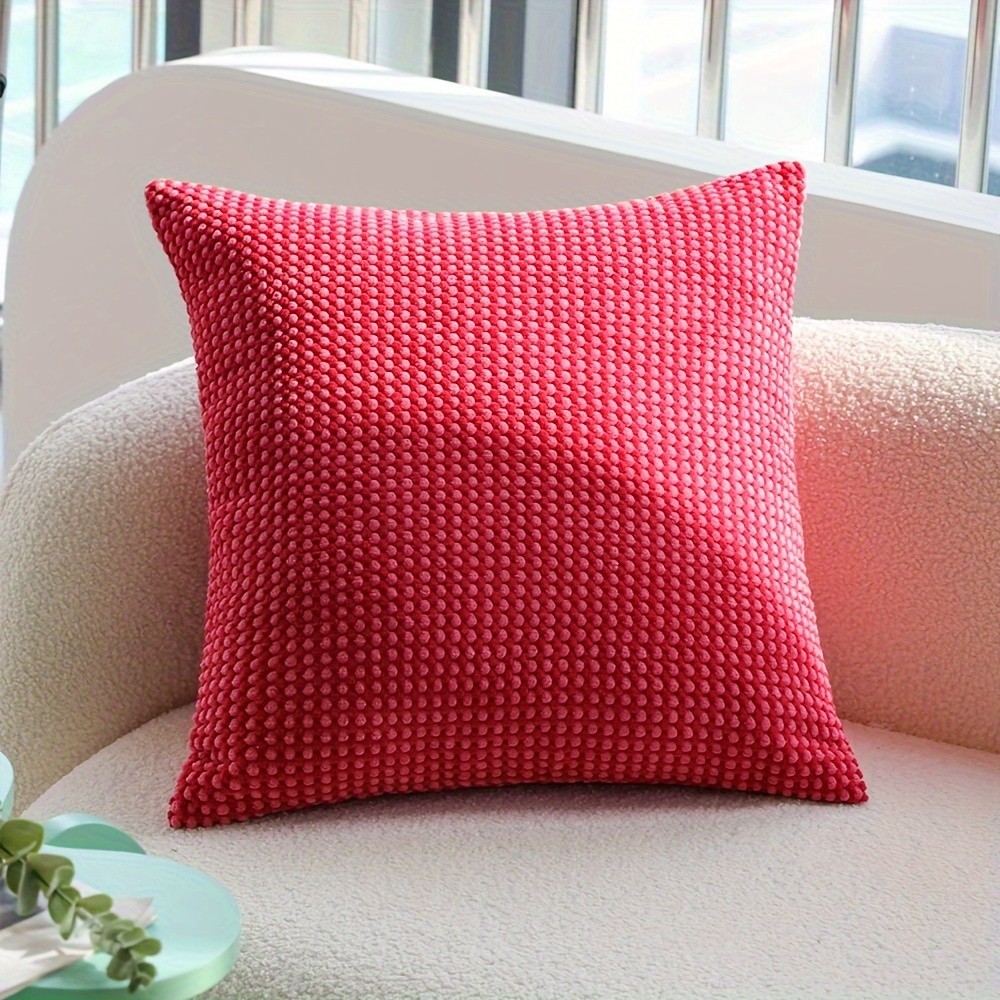 

Soft & Cozy Corduroy Throw Pillow Cover In Rose Pink - Contemporary Style, Zip Closure, Hand Wash Only - Living Room Sofa Decor