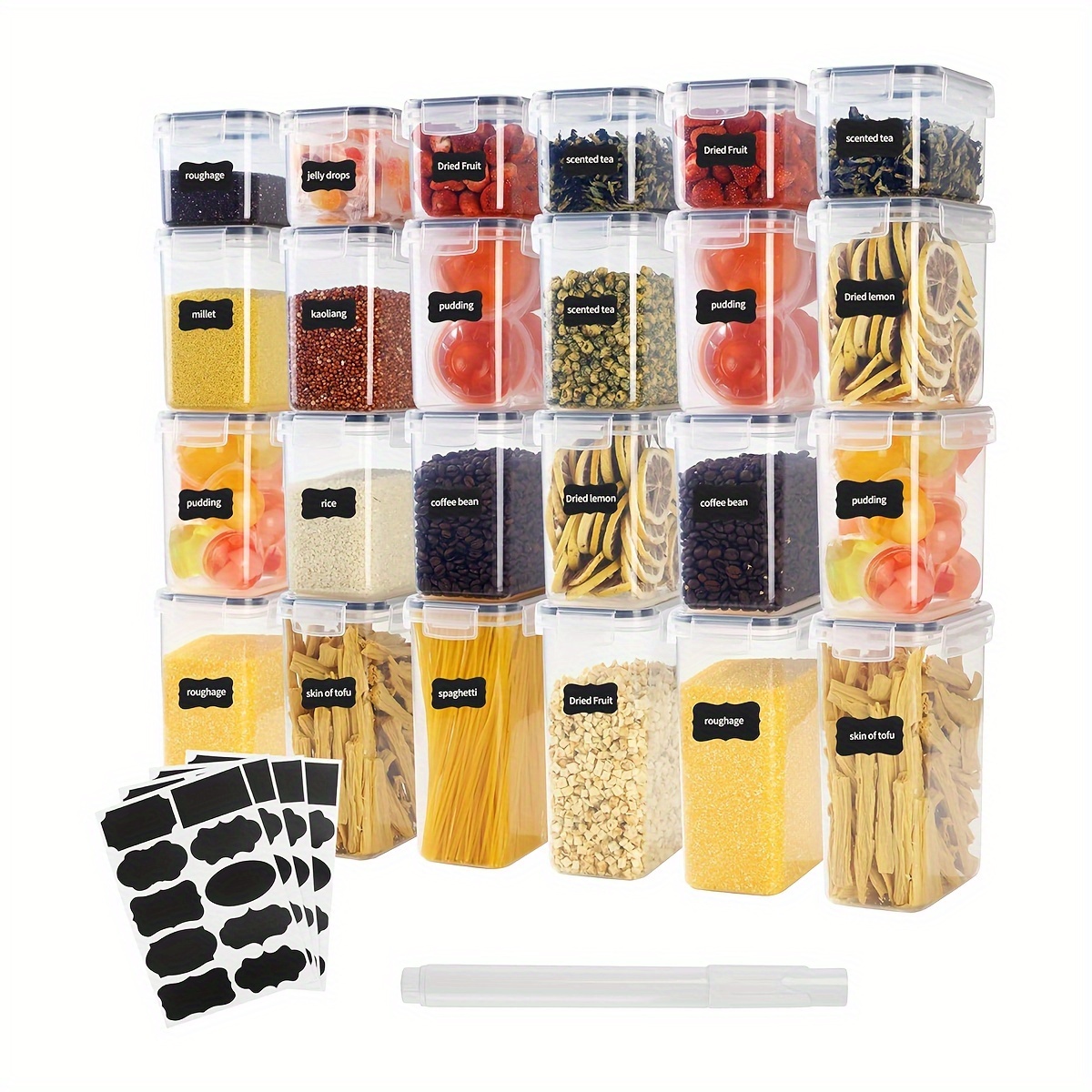 

12/24pcs Bpa-free Food Storage Labels & - , , , And For